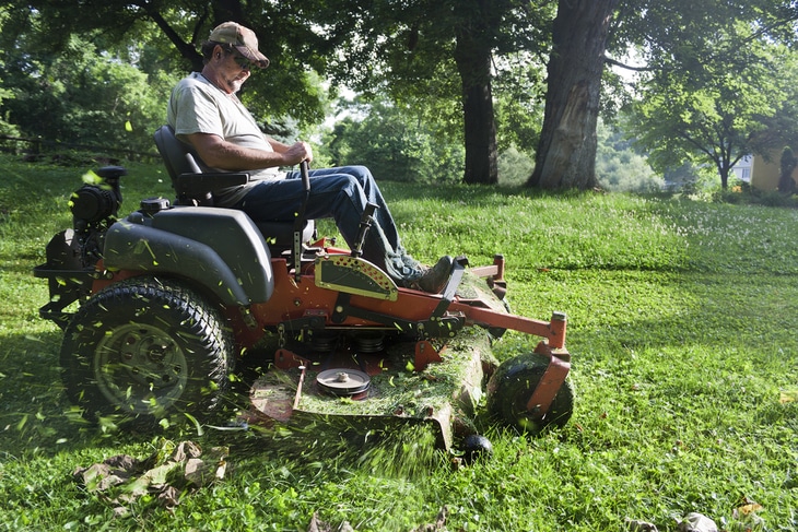 Most riding lawn mowers are meant for larger areas, but only those which have heavy-duty features can work well on sloppy or hilly areas
