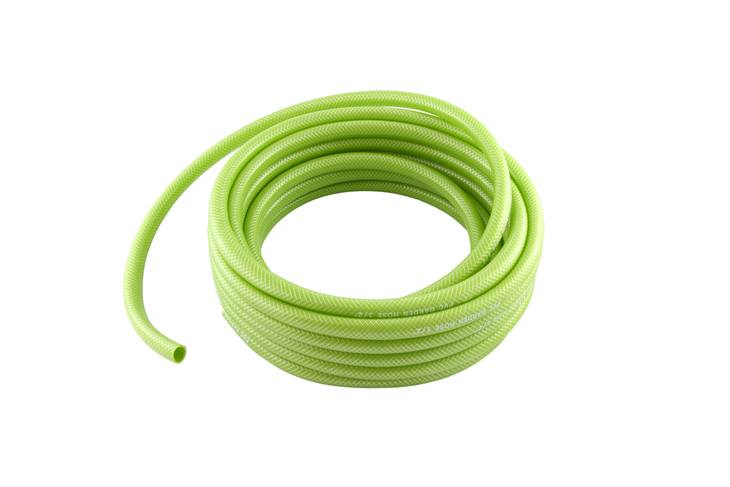 Some gardeners prefer to use PVC garden hose since it has a rubber-like flexibility