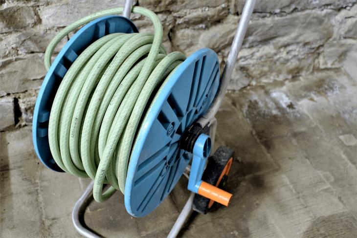 Rubber garden hoses are the most common in any household and are mostly stored through this reeling mechanism