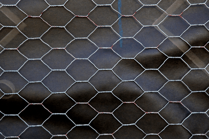Chicken wire is made of flexible metal and is very sturdy