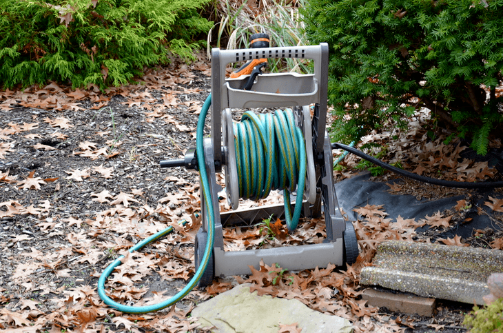 A portable hose reel is a good option if your garden is a few meters away from your house