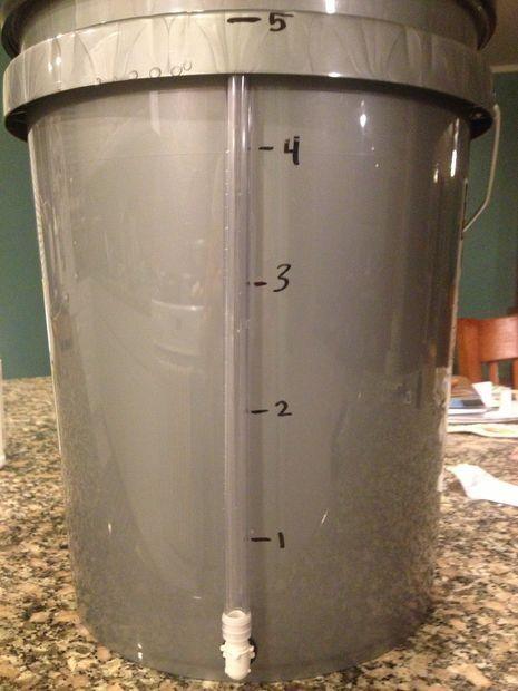 Numbers on the side of the container will indicate the water level