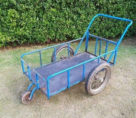 A flatbed cart looks like the photo but without the vertical sides.
