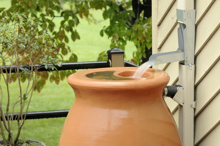 Clay pot rain barrel are aesthetically appealing and can withstand harsh conditions.