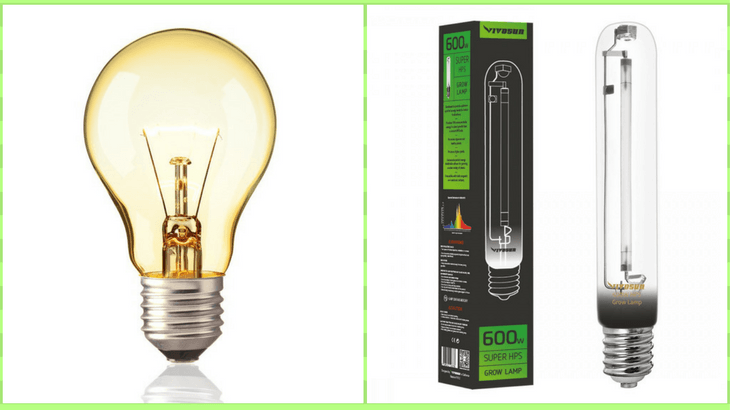Traditional bulb vs. HPS bulb