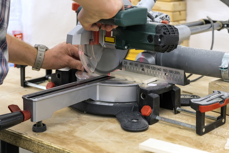 A sliding compound miter saw with laser pointer gets the most intricate patterns done